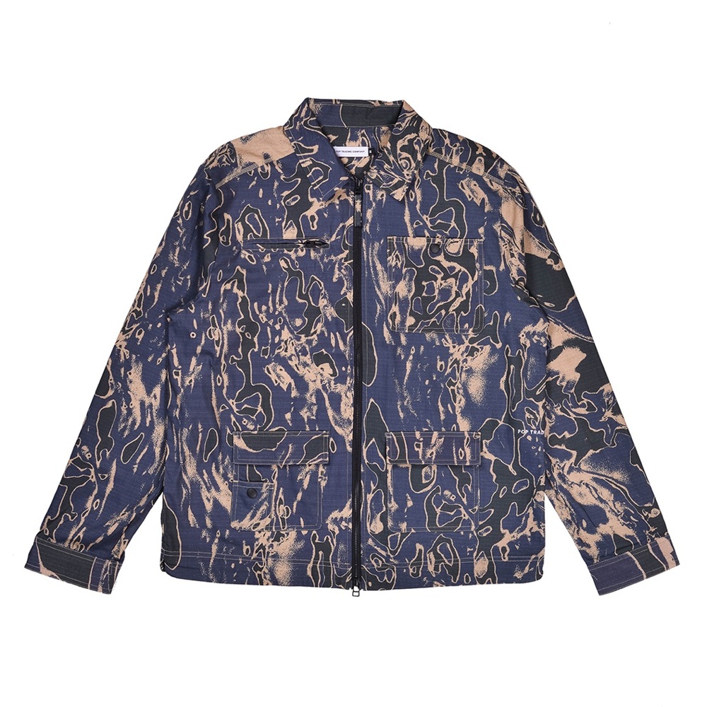 Pop Trading Company x Safe Trip Trippy Camo Full Zip Lightweight Jacket Shacket